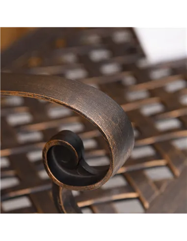 Outsunny Cast Aluminium Outdoor Garden Bench 2 Seater Antique Patio Loveseat, Bronze