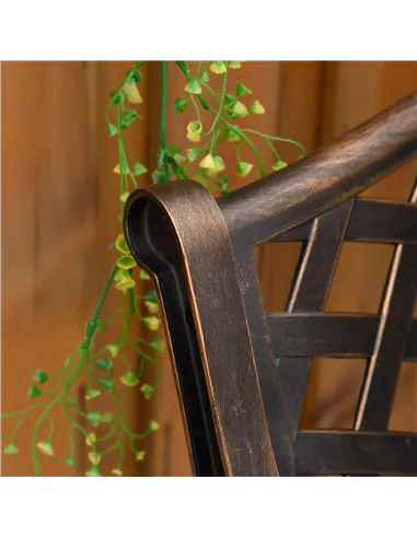 Outsunny Cast Aluminium Outdoor Garden Bench 2 Seater Antique Patio Loveseat, Bronze