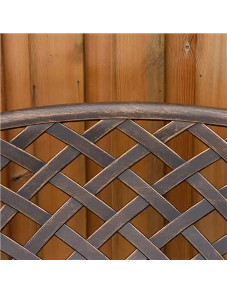 Outsunny Cast Aluminium Outdoor Garden Bench 2 Seater Antique Patio Loveseat, Bronze