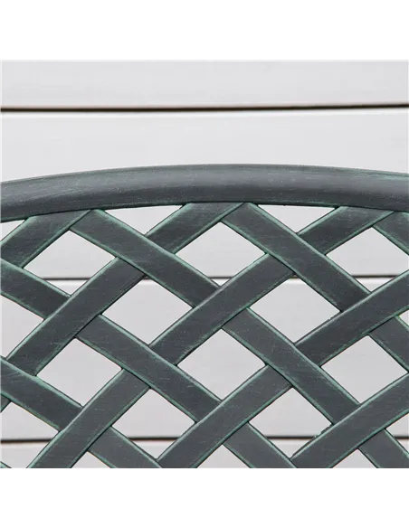 Outsunny Cast Aluminium Garden Bench 2 Seater Antique Loveseat for Outdoor Patio Porch Park, Verdigris