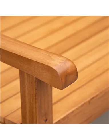 Outsunny 2-Seater Wooden Garden Bench Outdoor Patio Loveseat for Yard, Lawn, Porch, Natural