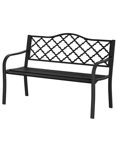 Outsunny 2-Seater Garden Bench Antique Loveseat for Yard, Lawn, Porch, Patio, Steel
