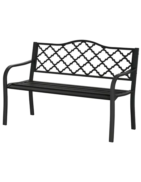 Outsunny 2-Seater Garden Bench Antique Loveseat for Yard, Lawn, Porch, Patio, Steel