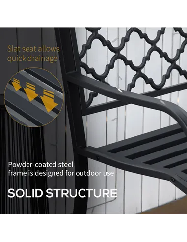 Outsunny 2-Seater Garden Bench Antique Loveseat for Yard, Lawn, Porch, Patio, Steel