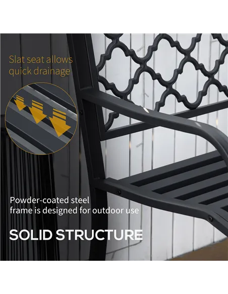 Outsunny 2-Seater Garden Bench Antique Loveseat for Yard, Lawn, Porch, Patio, Steel