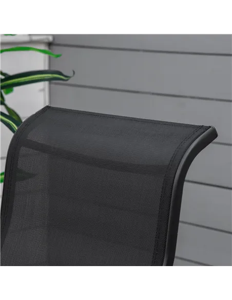 Outsunny 3 Pieces Garden Gliding Chair Set, Metal Frame 2 Single Armchair Swing Seater and 1 Glass Top Coffee Table w/ Breath Me