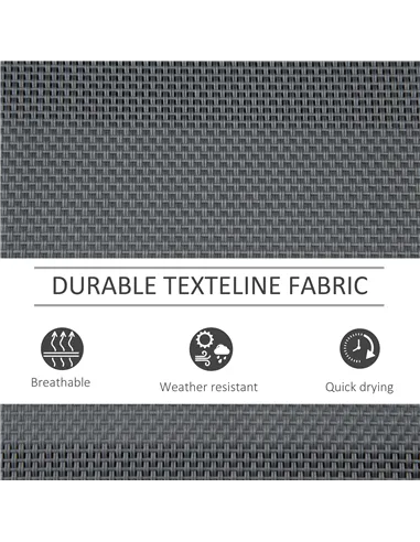 Outsunny 3-Seat Glider Rocking Chair for 3 People Garden Bench Patio Furniture Metal Frame, Grey