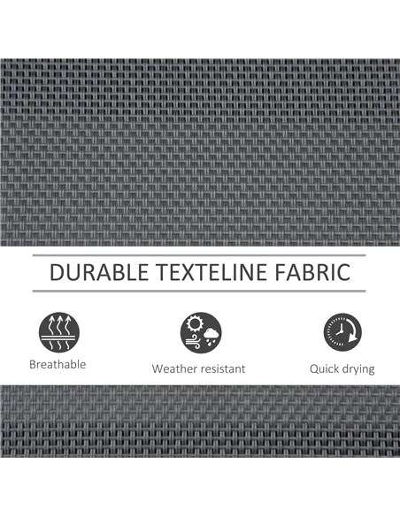 Outsunny 3-Seat Glider Rocking Chair for 3 People Garden Bench Patio Furniture Metal Frame, Grey