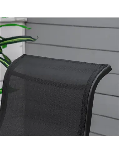 Outsunny Outdoor Gliding Rocking Chair with Sturdy Metal Frame Garden Comfortable Swing Chair, Black