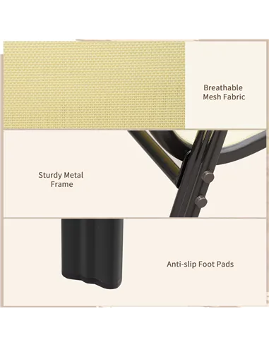 Outsunny Set of Four Stackable Mesh Seat Chairs - Beige