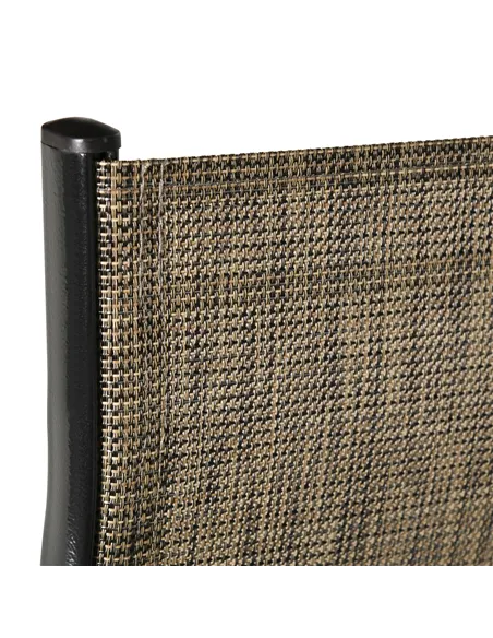 Outsunny Set of Four Stackable Mesh Seat Chairs - Mixed Brown