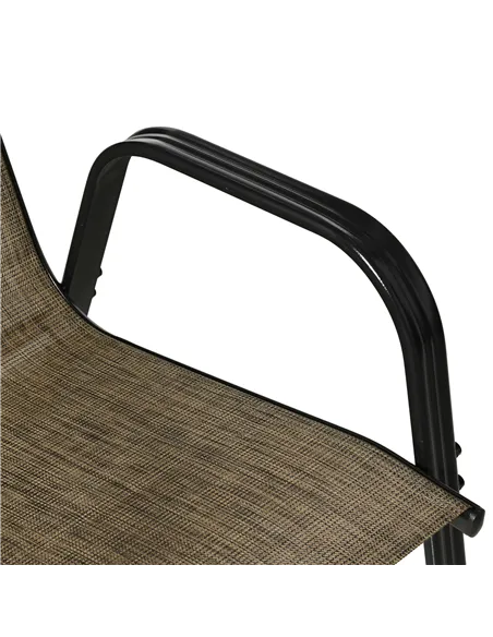 Outsunny Set of Four Stackable Mesh Seat Chairs - Mixed Brown