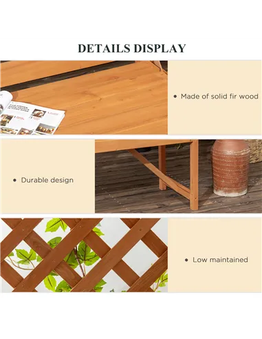 Outsunny Garden Bench, Wooden Garden Arbour with Seat for Vines/Climbing Plants, Brown