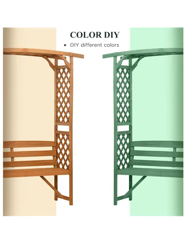 Outsunny Garden Bench, Wooden Garden Arbour with Seat for Vines/Climbing Plants, Brown