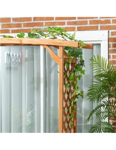 Outsunny Garden Bench, Wooden Garden Arbour with Seat for Vines/Climbing Plants, Brown