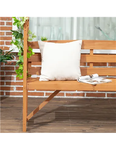 Outsunny Garden Bench, Wooden Garden Arbour with Seat for Vines/Climbing Plants, Brown