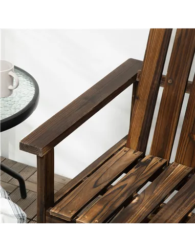 Outsunny Outdoor Wooden Garden Bench, Patio Loveseat Chair with Slatted Backrest and Smooth Armrests for Two People, for Yard, L