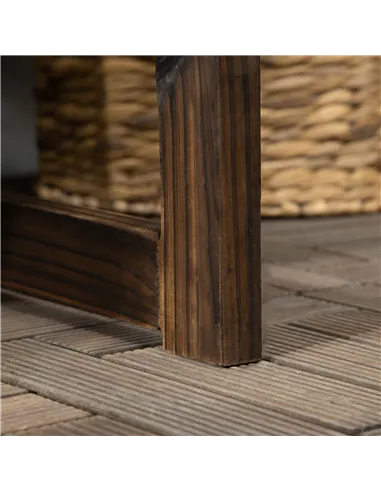 Outsunny Outdoor Wooden Garden Bench, Patio Loveseat Chair with Slatted Backrest and Smooth Armrests for Two People, for Yard, L