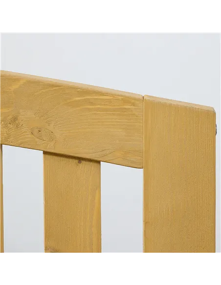 Outsunny 2 Seater Wooden Garden Bench with Armrest, Outdoor Furniture Chair for Park, Balcony, Orange