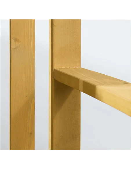 Outsunny 2 Seater Wooden Garden Bench with Armrest, Outdoor Furniture Chair for Park, Balcony, Orange