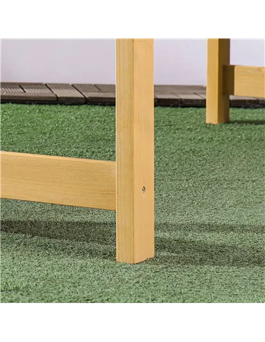 Outsunny 2 Seater Wooden Garden Bench with Armrest, Outdoor Furniture Chair for Park, Balcony, Orange