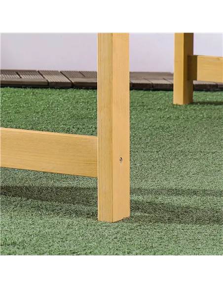 Outsunny 2 Seater Wooden Garden Bench with Armrest, Outdoor Furniture Chair for Park, Balcony, Orange