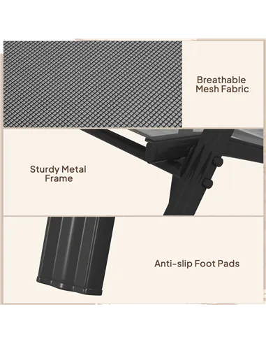 Outsunny Set of Four Stackable Mesh Seat Chairs - Black