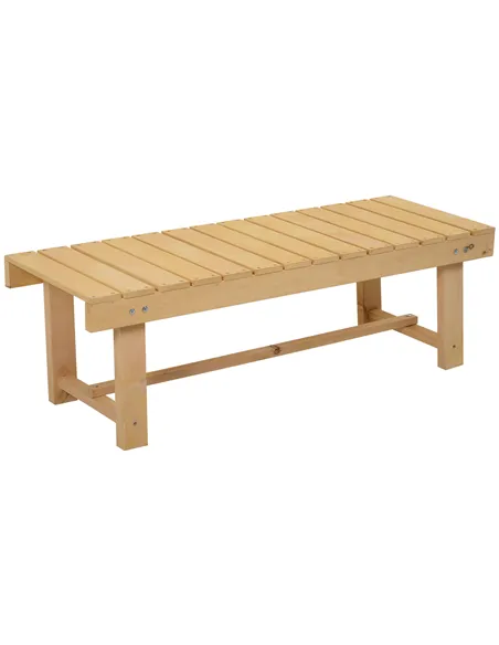 Outsunny 5 Pieces 2-seater Outdoor Indoor Wooden Garden Bench Fir Patio Loveseat, 110L x 38W x 35Hcm, Natural