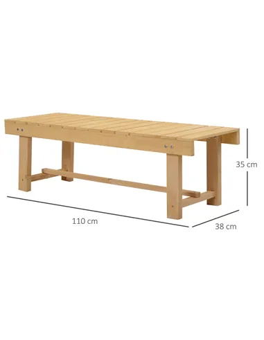 Outsunny 5 Pieces 2-seater Outdoor Indoor Wooden Garden Bench Fir Patio Loveseat, 110L x 38W x 35Hcm, Natural