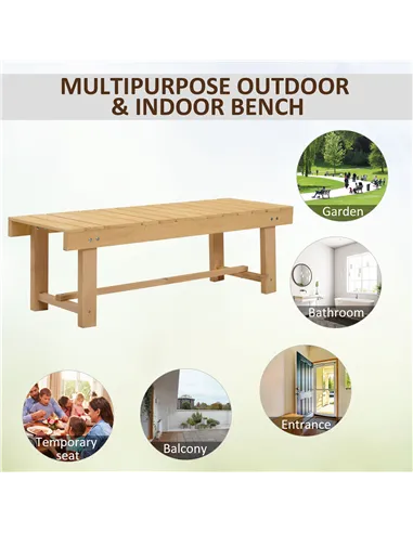 Outsunny 5 Pieces 2-seater Outdoor Indoor Wooden Garden Bench Fir Patio Loveseat, 110L x 38W x 35Hcm, Natural