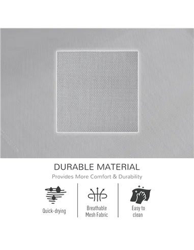 Outsunny 2PCs Outdoor Garden Rocking Chair, Patio Sun Lounger Rocker Chair with Breathable Mesh Fabric, Removable Headrest Pillo