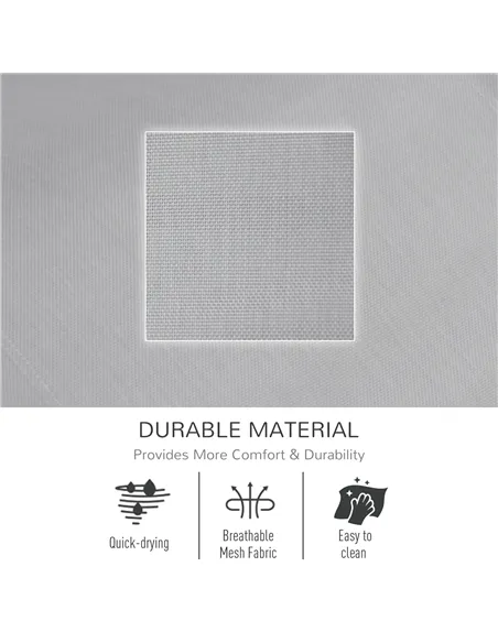 Outsunny 2PCs Outdoor Garden Rocking Chair, Patio Sun Lounger Rocker Chair with Breathable Mesh Fabric, Removable Headrest Pillo