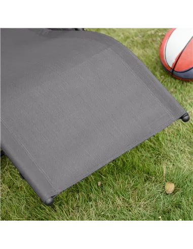 Outsunny 2PCs Outdoor Garden Rocking Chair, Patio Sun Lounger Rocker Chair with Breathable Mesh Fabric, Removable Headrest Pillo