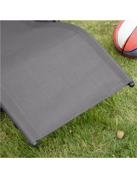 Outsunny 2PCs Outdoor Garden Rocking Chair, Patio Sun Lounger Rocker Chair with Breathable Mesh Fabric, Removable Headrest Pillo