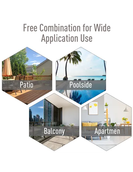 Outsunny Set of Four Folding Garden Chairs - Grey