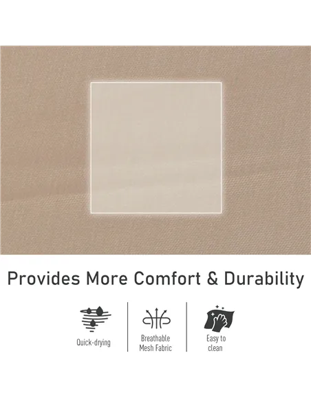 Outsunny 2PCs Outdoor Garden Rocking Chair, Patio Sun Lounger Rocker Chair with Breathable Mesh Fabric, Removable Headrest Pillo