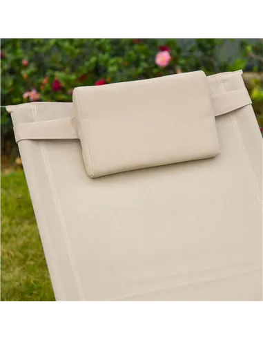 Outsunny 2PCs Outdoor Garden Rocking Chair, Patio Sun Lounger Rocker Chair with Breathable Mesh Fabric, Removable Headrest Pillo