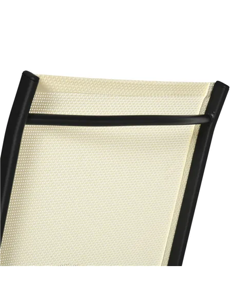 Outsunny Set of Six Folding Garden Chairs - Beige