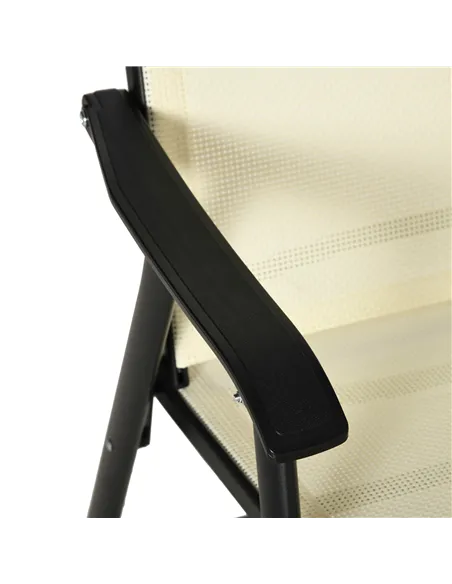 Outsunny Set of Six Folding Garden Chairs - Beige