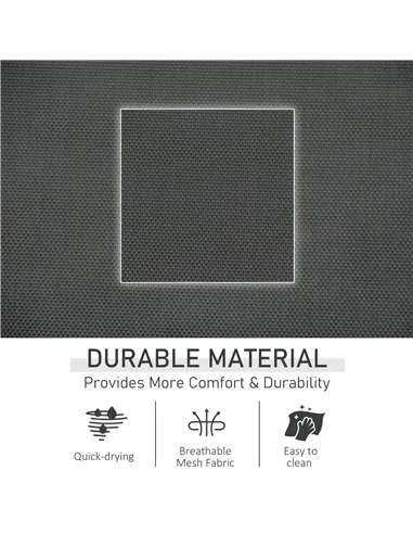 Outsunny 2PCs Outdoor Garden Rocking Chair, Patio Sun Lounger Rocker Chair with Breathable Mesh Fabric, Removable Headrest Pillo