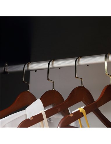 HOMCOM Open Wardrobe on Wheels, Bedroom Wardrobe with Clothes Hanging Rail, 3 Storage Shelves, Mobile Garment Rack for Cloakroom