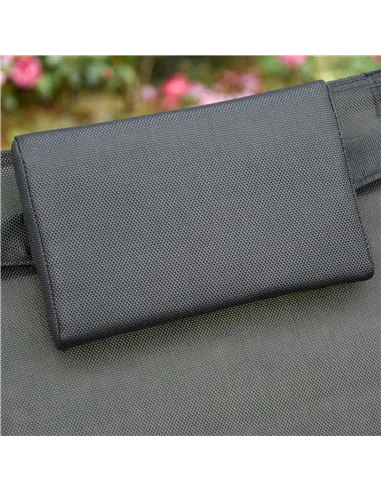 Outsunny 2PCs Outdoor Garden Rocking Chair, Patio Sun Lounger Rocker Chair with Breathable Mesh Fabric, Removable Headrest Pillo