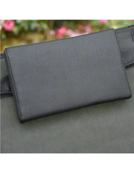 Outsunny 2PCs Outdoor Garden Rocking Chair, Patio Sun Lounger Rocker Chair with Breathable Mesh Fabric, Removable Headrest Pillo