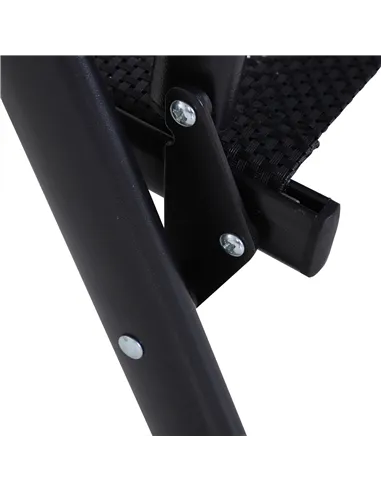 Outsunny Set of Six Folding Garden Chairs - Black