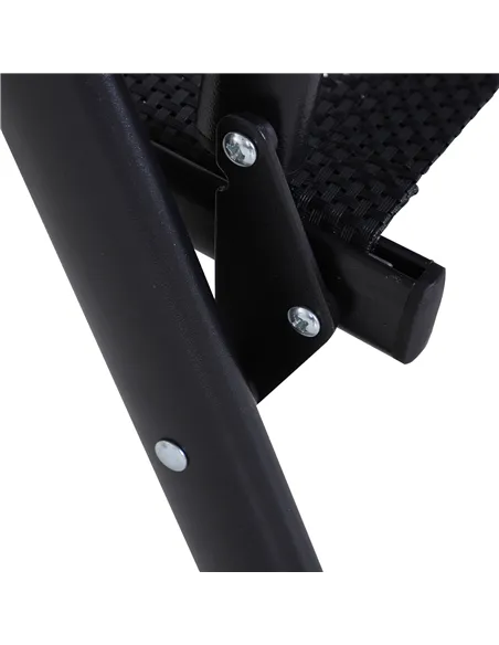 Outsunny Set of Six Folding Garden Chairs - Black