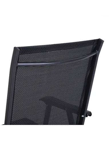 Outsunny Set of Six Folding Garden Chairs - Black