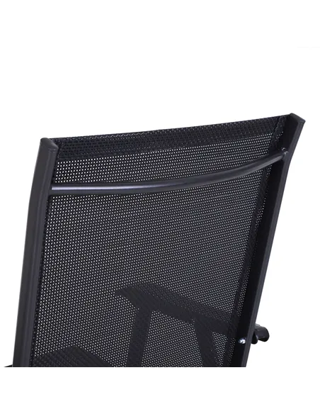 Outsunny Set of Six Folding Garden Chairs - Black