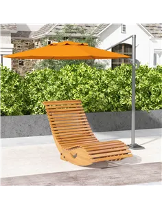 Outsunny Outdoor Rocking Chair w/ Slatted Seat, Wooden Rocking Chair, 130cm x 60cm x 60cm, Teak 2