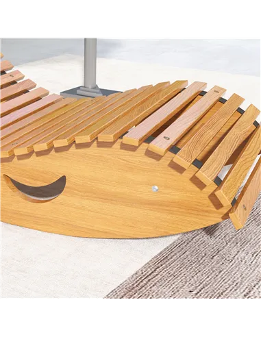 Outsunny Outdoor Rocking Chair w/ Slatted Seat, Wooden Rocking Chair, 130cm x 60cm x 60cm, Teak