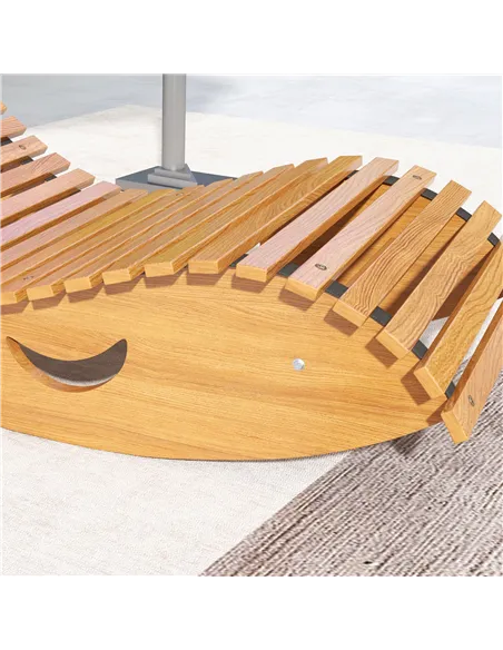 Outsunny Outdoor Rocking Chair w/ Slatted Seat, Wooden Rocking Chair, 130cm x 60cm x 60cm, Teak